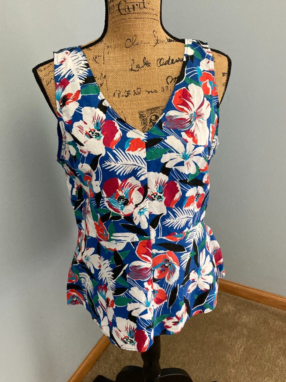 NWT J.Crew Tank Top Women Size 12 Linen/Cotton Blend - Picture 2 of 11